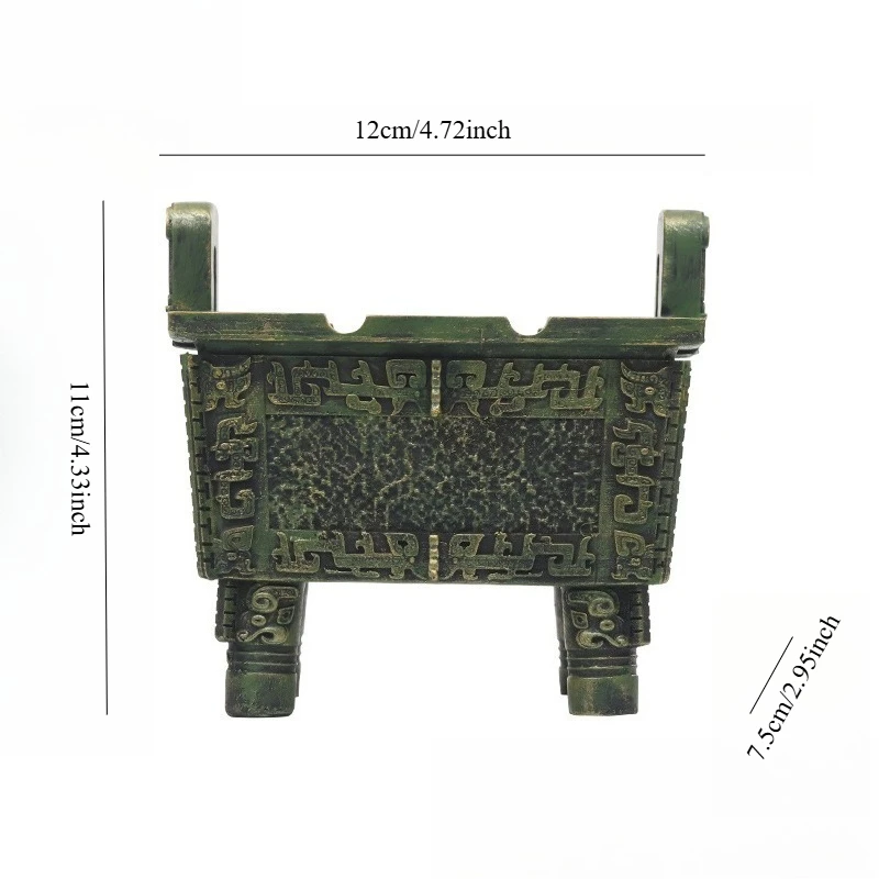 Posacenere in bronzo vintage, bruciatore di incenso, scatola creativa da scrivania per la casa, adatta per utensili posacenere per uffici domestici, case da tè