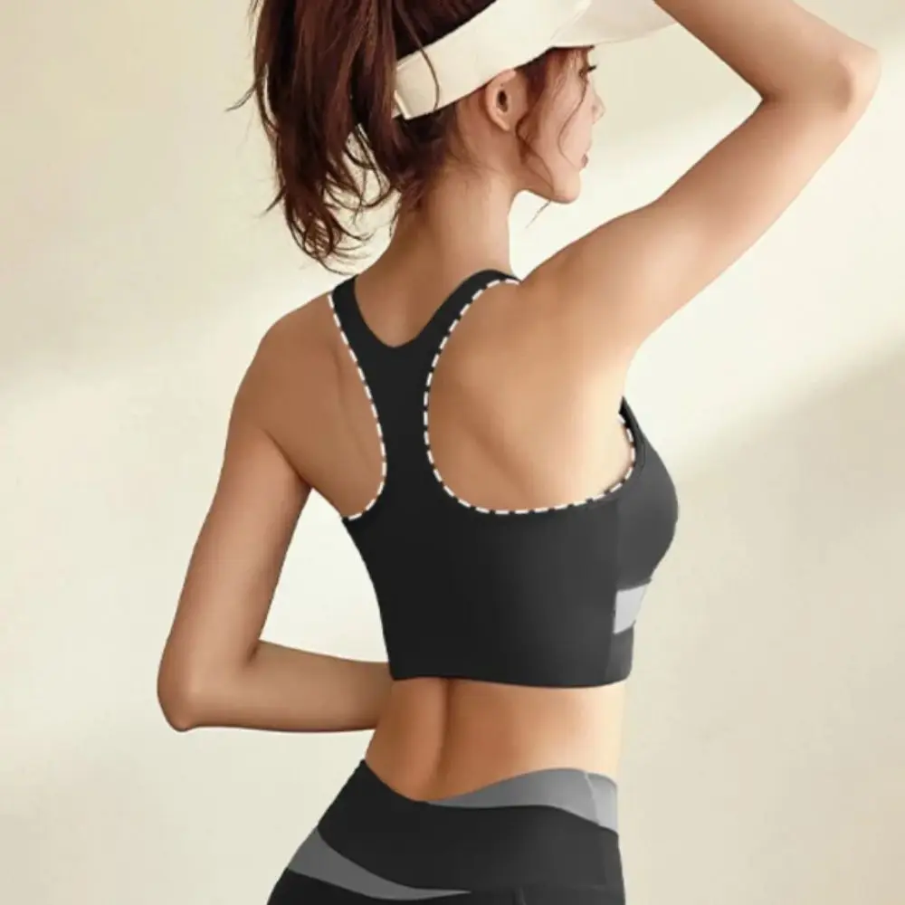 

Комплект для йоги с высокой талией и цветными блоками, противоударный облегающий тренировочный костюм облегающего кроя, быстросохнущий костюм для йоги телесного цвета с подтяжкой бедер