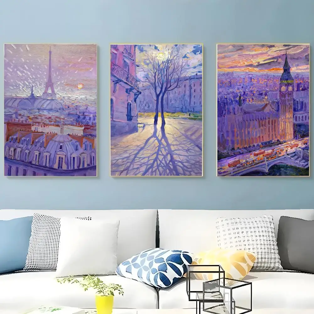 Dreamy Romantic Purple Elegant Poster Creative Indoor Decorative Artwork & Modern Home Decor