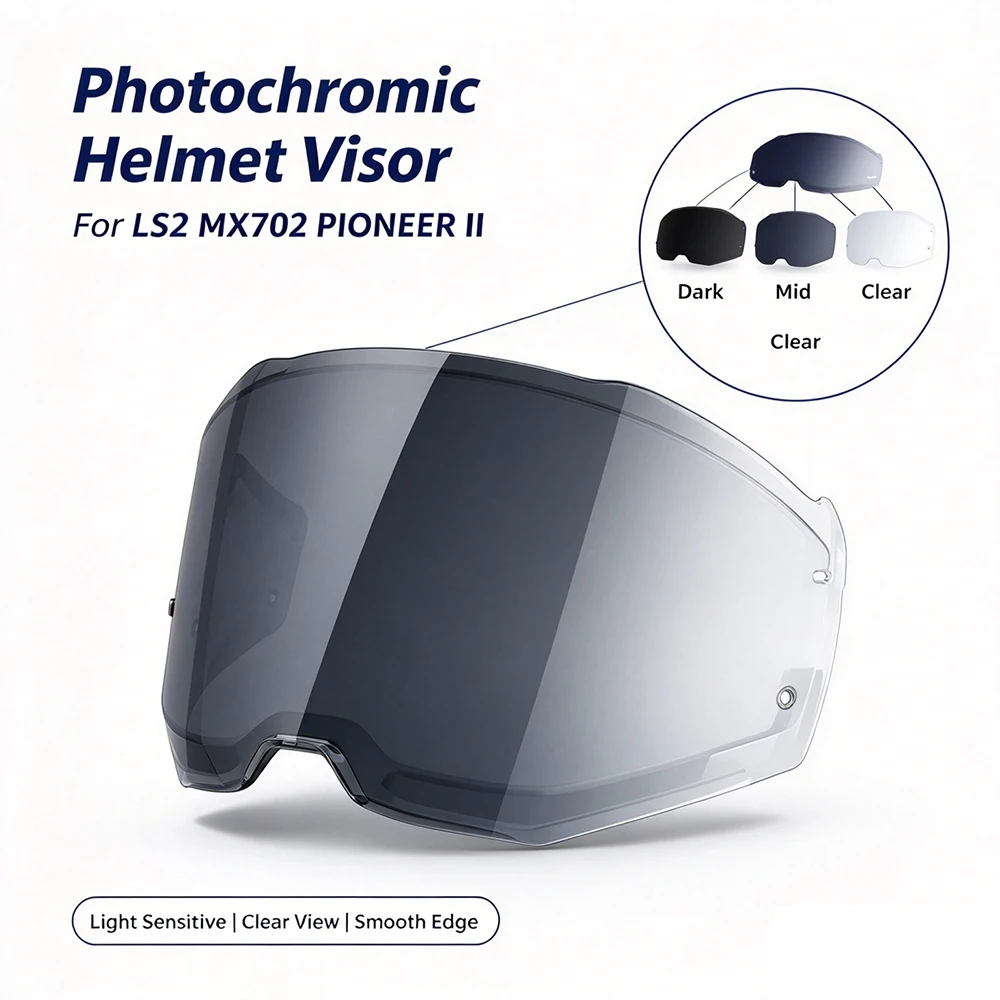Photochromic Visor For LS2 MX702 PIONEER II Motorcycle Motorcycle Helmet Shield Lens