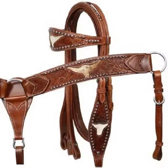 Custom Cowhide Leather Western Design Headstall & Breast Collar Set Lightweight Premium Quality Trending Seasonal Horse Tack