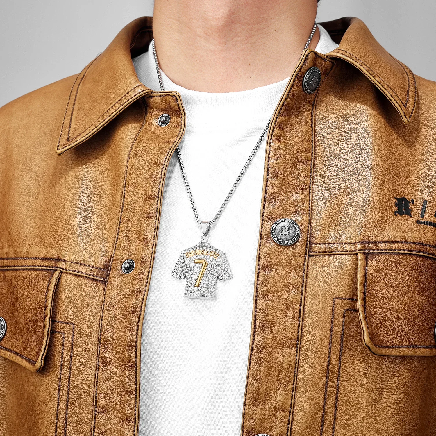 CR7 Messi Haaland Mbappé Neymar Football Jersey Men Necklaces Stainless Steel Pendant Chain Punk HipHop New In Jewelry Wholesale - Image 6