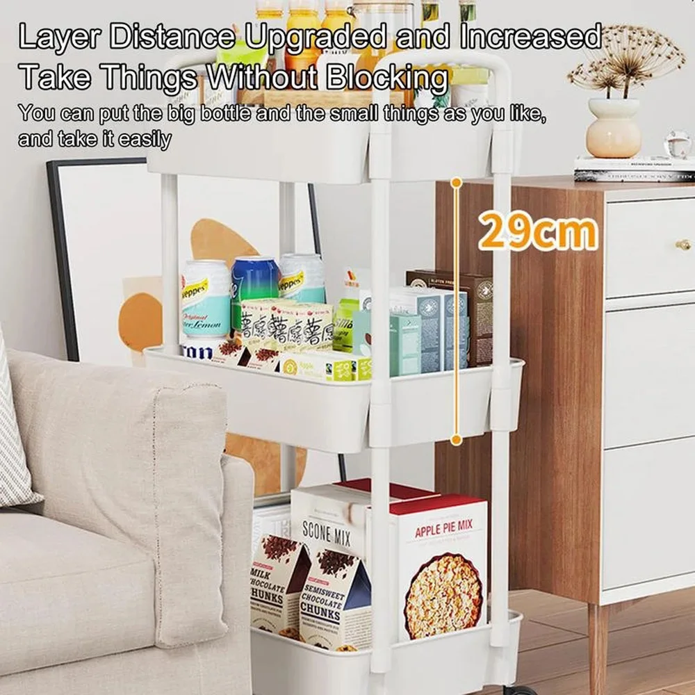 Mobile Storage Rack Trolley Kitchen Bathroom Bedroom Multi Storey Snacks Storage Rack with Wheels Organizer Home Accessories