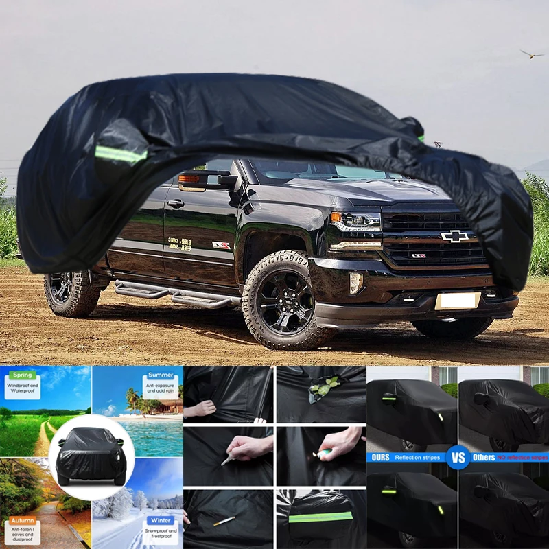

For Chevrolet Silverado All-Weather Car Covers 6-in-1 Waterproof Dustproof UV Proof Snowproof Scratch Resistant Protection