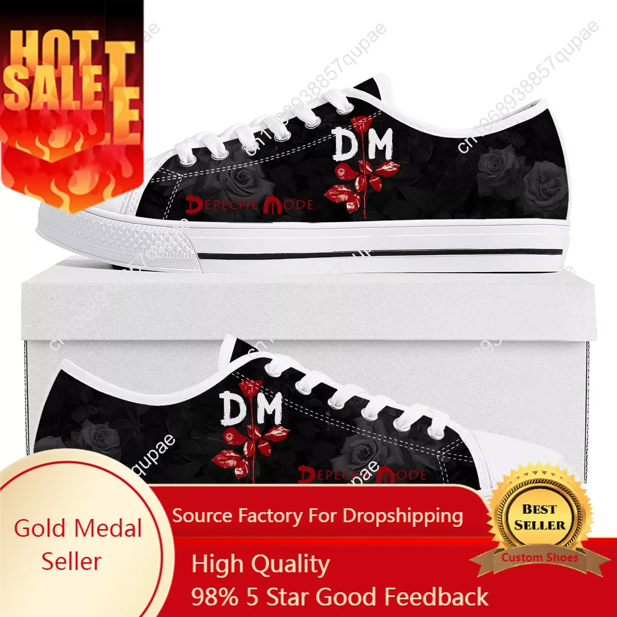 

Depeche Rock Band Mode Low Top High Quality Sneakers Mens Women Teenager Canvas Sneaker Violator Casual Couple Shoes Custom Shoe