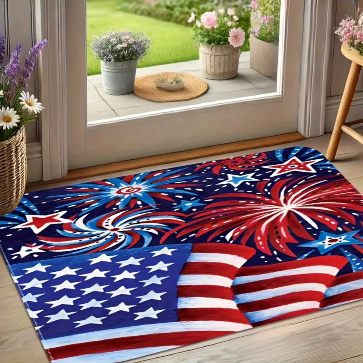 Patriotic Fireworks Outdoor Door Mat 2