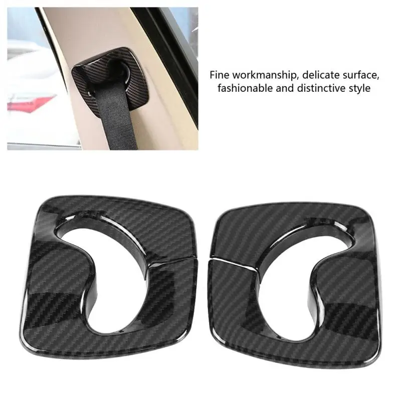 2pcs Carbon Fiber Style Car Interior Seat Safety Belt Cover Trim Decoration for BMW 5 series F10 2011-2016