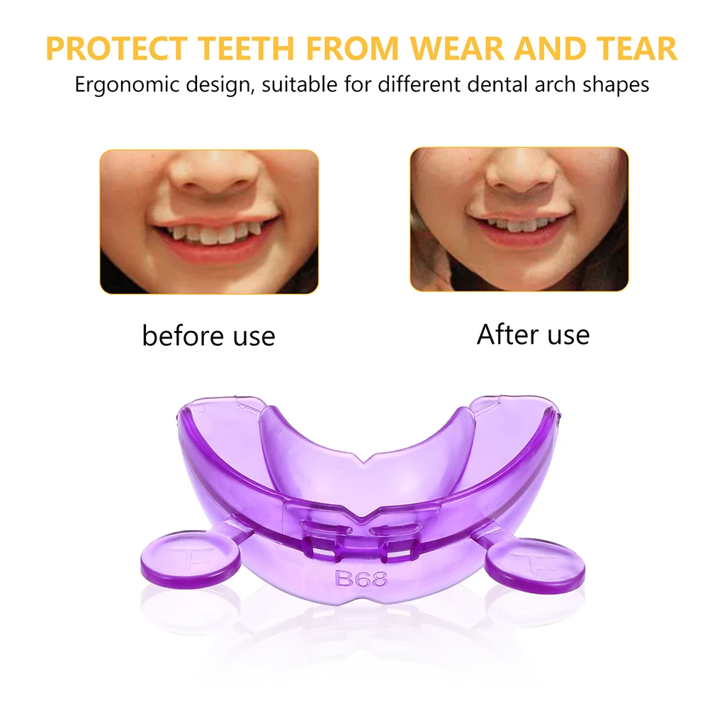 2Pcs Silicone Material Protect Teeth Relieve Occlusal Surface Ergonomic Design Suitable Dental Arch Shapes Adults