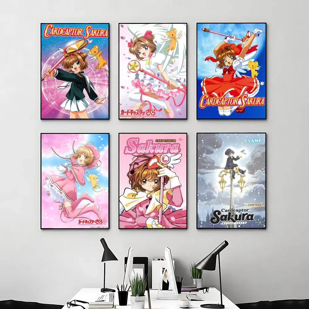 Póster de anime Cardcaptor Sakura, decoración para habitación de anime, decoración de pared, mochila de película, arte musical para pared interior