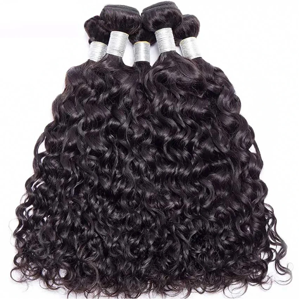 Water Wave Hair Bundles 12A Peruvian 100% Human Hair Bundles 1 3 4 Bundles Deal Wet And Wavy Curly Brazilian Hair Extensions