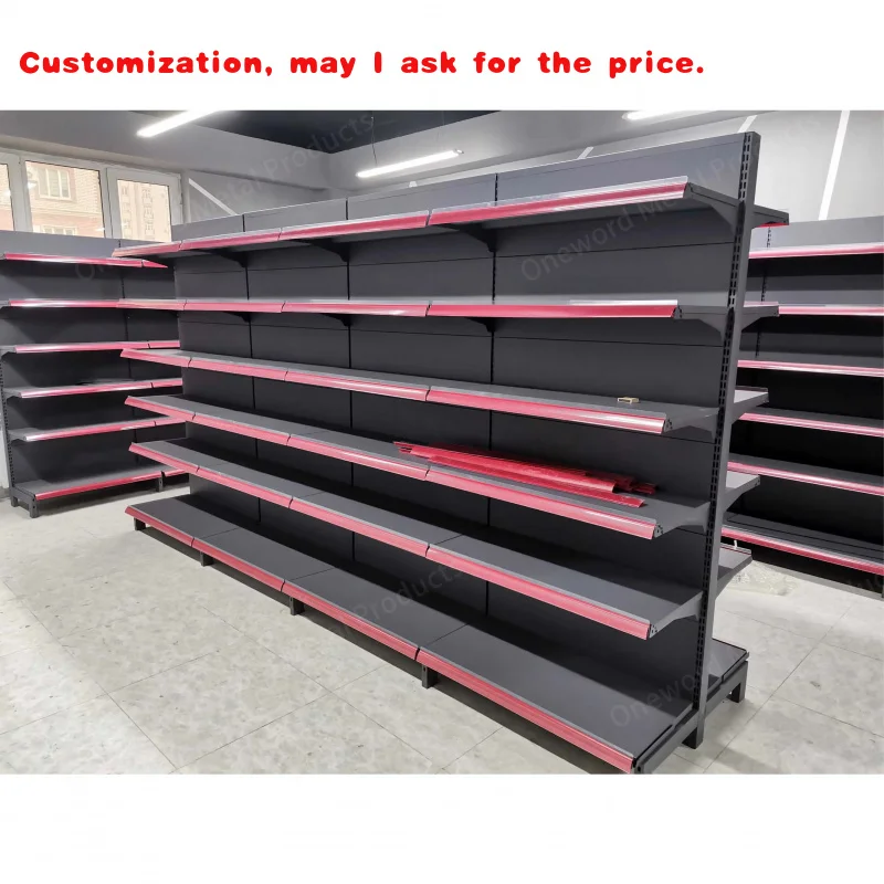 custom.Modern Retail Shop Metal Gondola Shelving Grocery Store Supermarket Shelf Display Shelving Sale