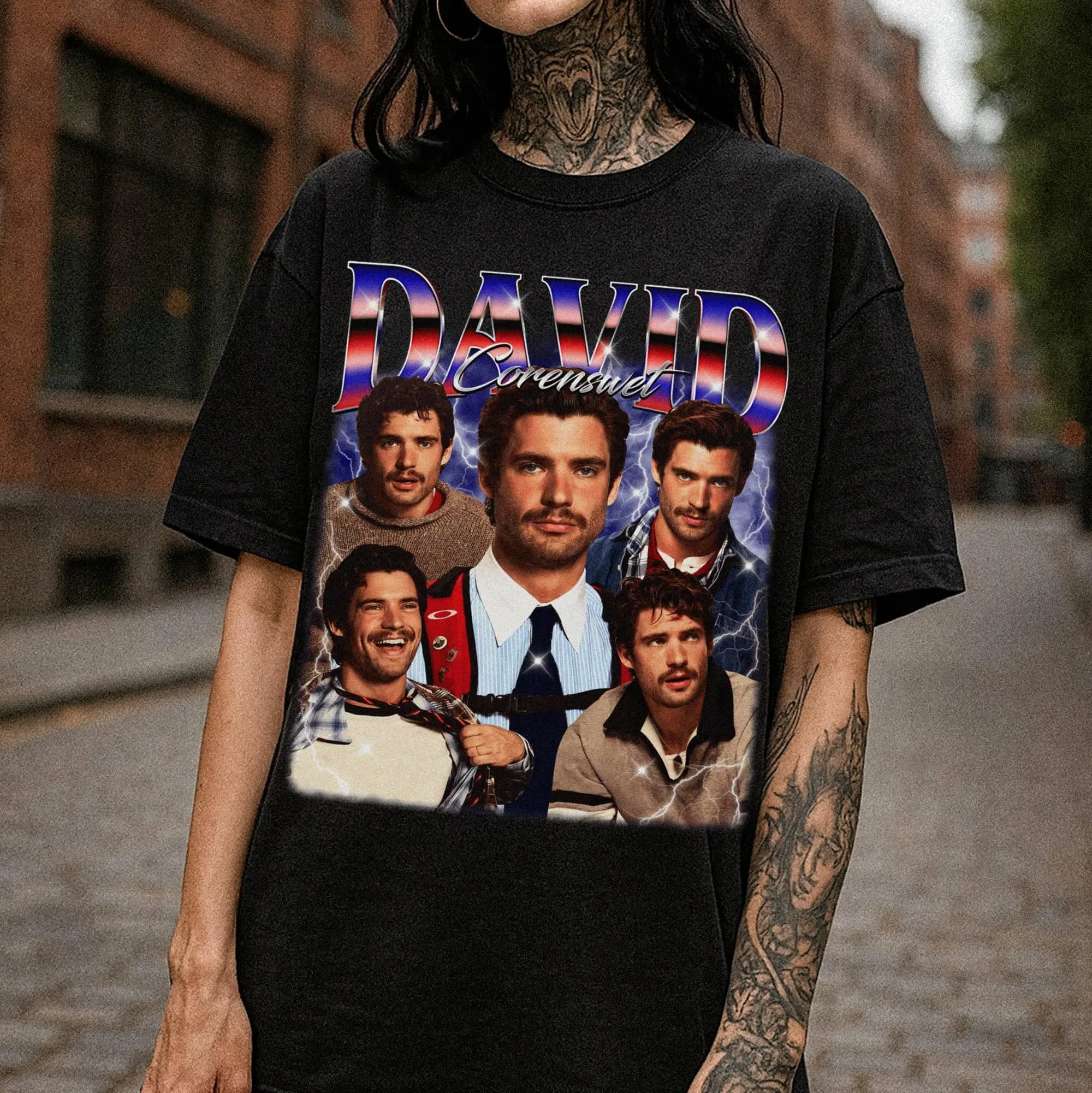 David Corenswet Printed Women's T-shirt Spring/Summer Fashion Trend Pure Cotton Top Neutral Round Neck Short Sleeve T-shirt