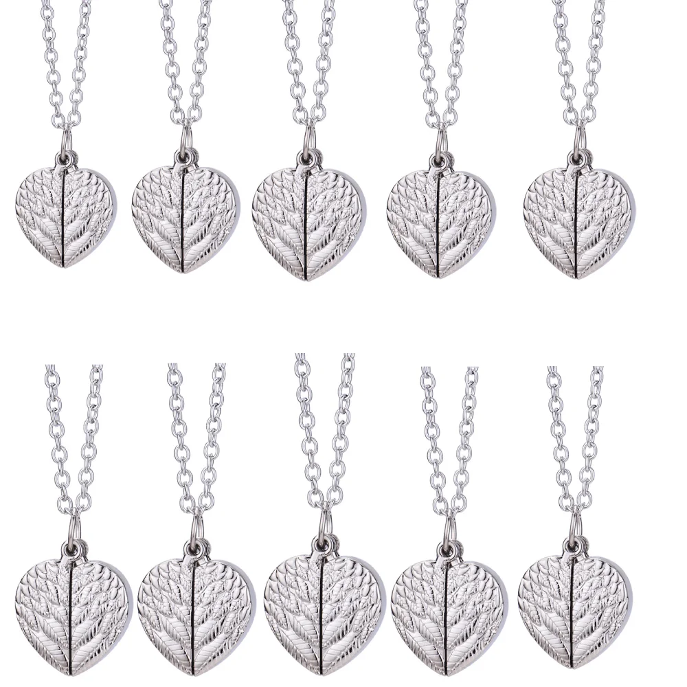 10pcs Wing Heart Pendant Necklace Sublimation Blanks Fashion Jewelry For Custom Creative Anniversary Valentine's Day Gifts