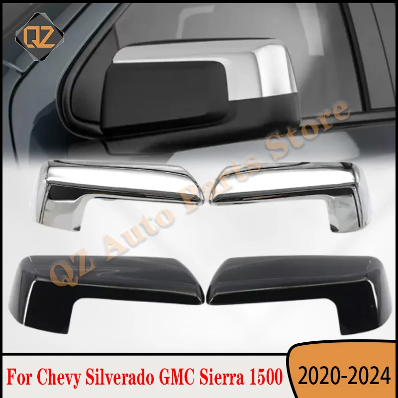 

1 пара хромированных накладок на боковые зеркала заднего вида для Chevrolet Silverado GMC Sierra 1500 2020-2024