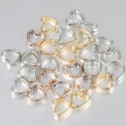 50 pçs amor coração contas ccb frame espaçador grânulos encantos para diy colar pulseira conectores pingentes jóias fazendo acessórios