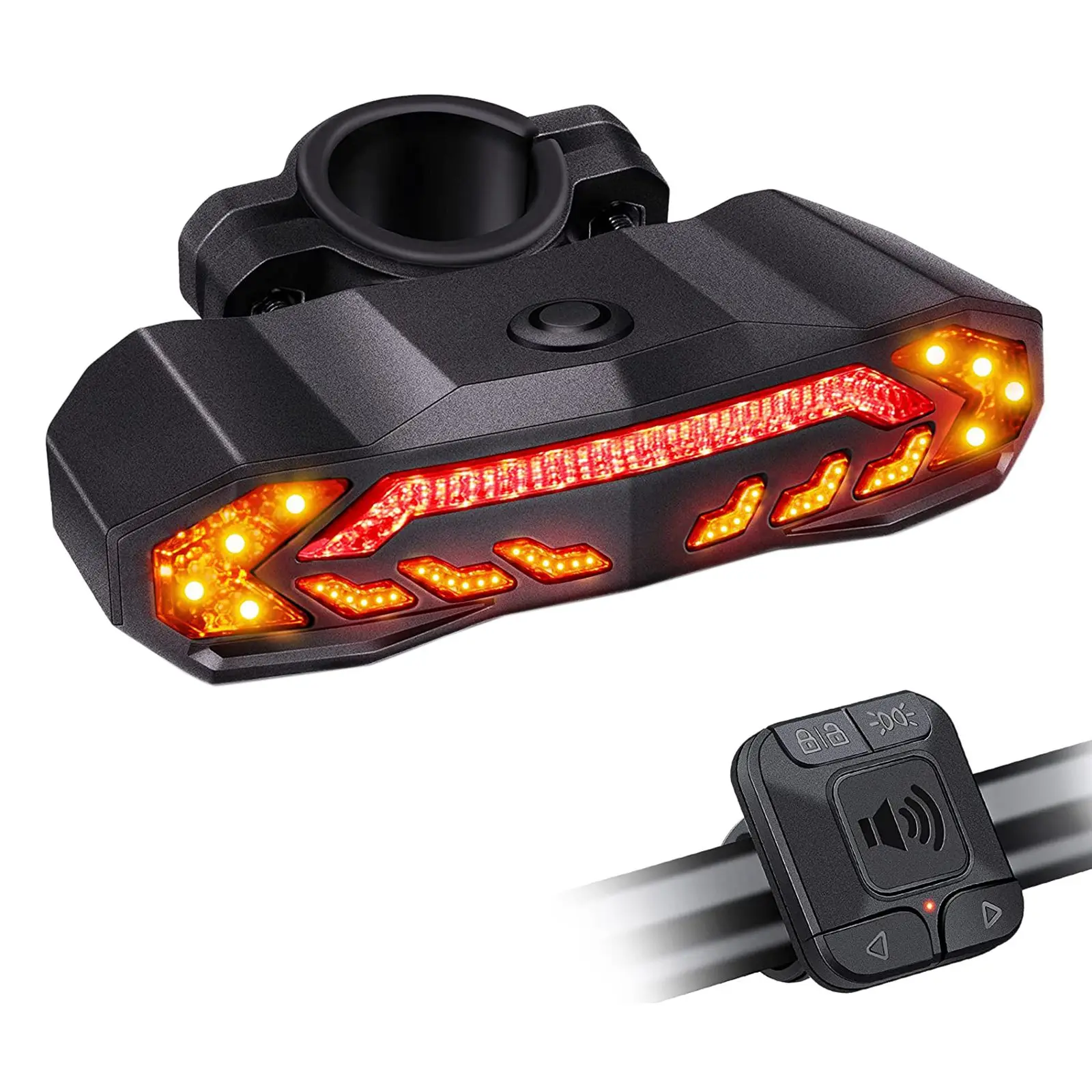 A61P Bike Turn Signals Light Smart Remotable Bike Tail Light Bike Horn Rear Light for MTB Road Bike Folding Bike Scooter