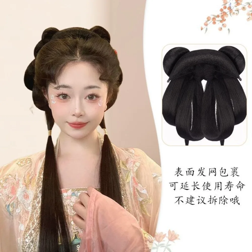 

Clip-on Ming Style Hairpiece - Voluminous Ancient Chinese Bun with Nape Bulk‌ Hanfu Hair Accessories for Cosplay