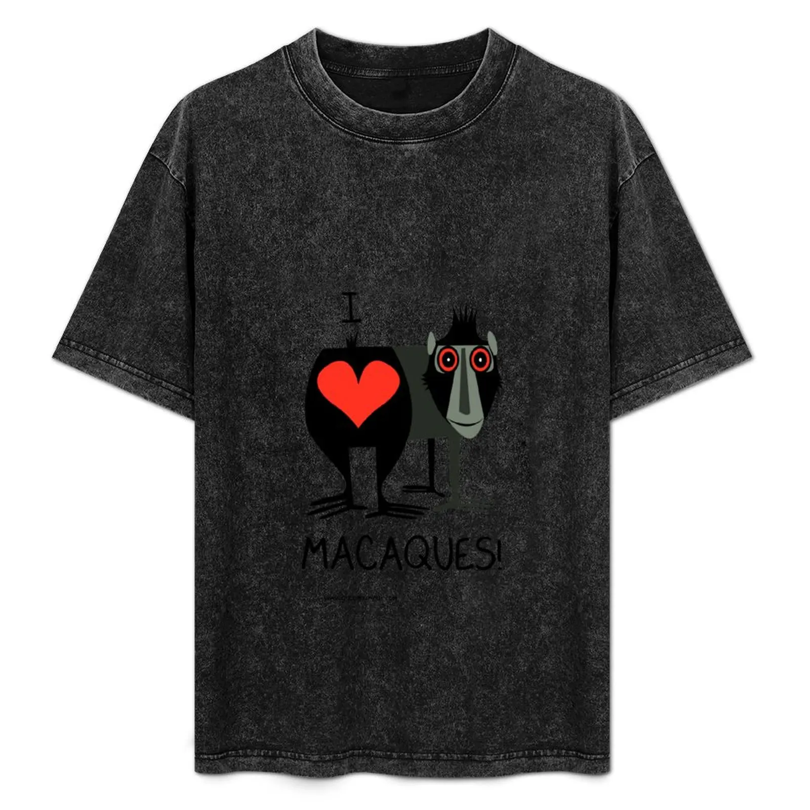 

I Love Macaques T-Shirt Trendy Casual Short Sleeve Shirt