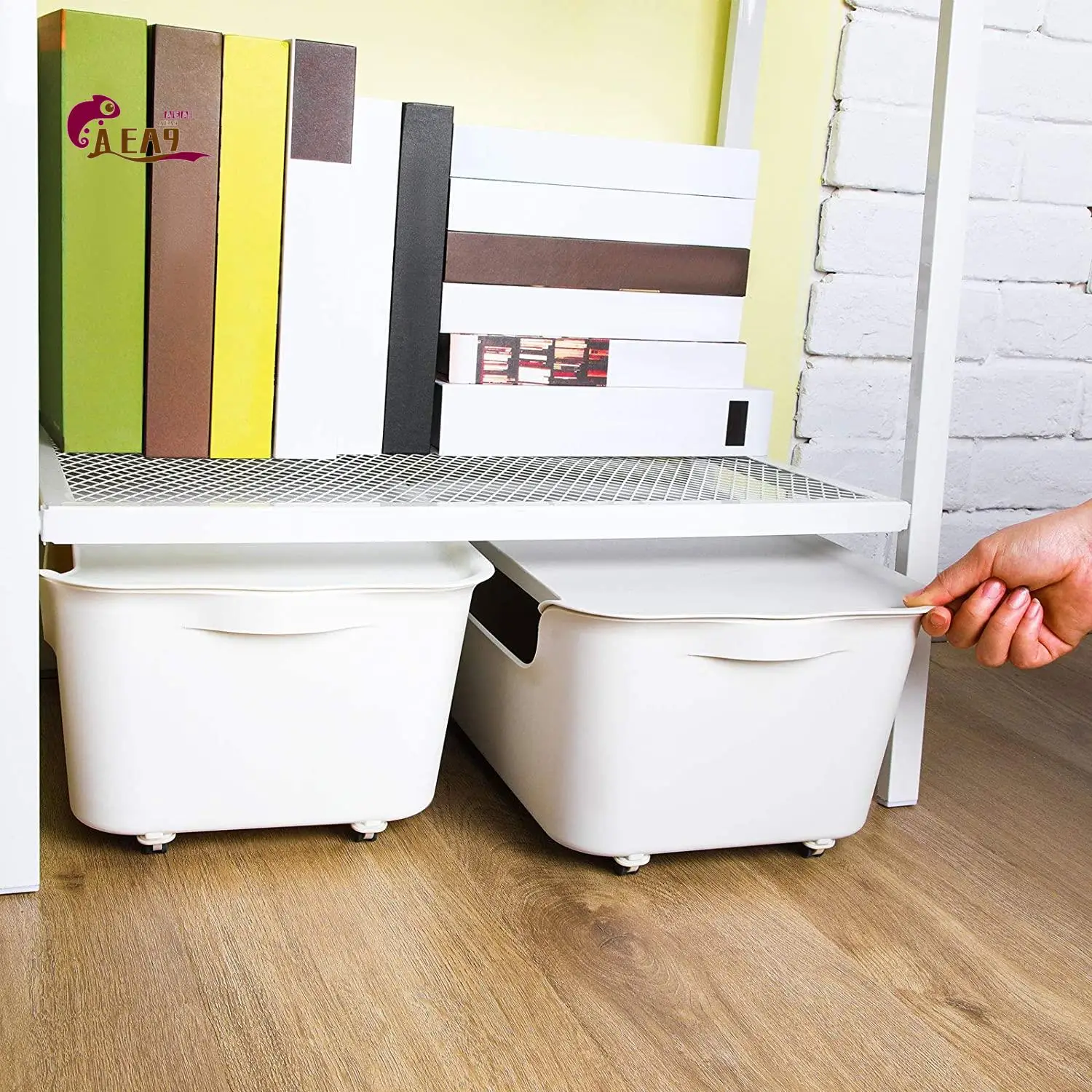 AEA9-20 Pieces Self Adhesive Wheels Caster Cart On Wheels Boxes Caster Small Caster Paste Plastic Wheel Sticky Caster