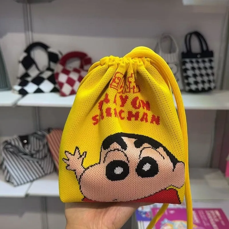 

Crayon Shin-chan Crossbody Bag Cute Creativity Portable Mobile Phone Coin Purse Fashion Versatile Crossbody Knitted Bag Gifts