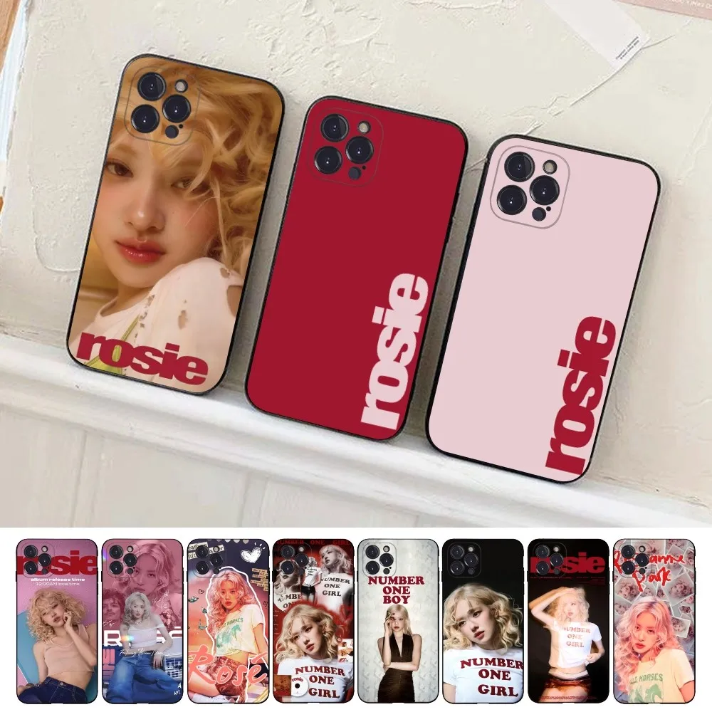 حافظة هاتف KPOP Rosie APT من السيليكون الناعم لهاتف آيفون 16 15 14 13 12 11 Pro Mini XS MAX Plus X