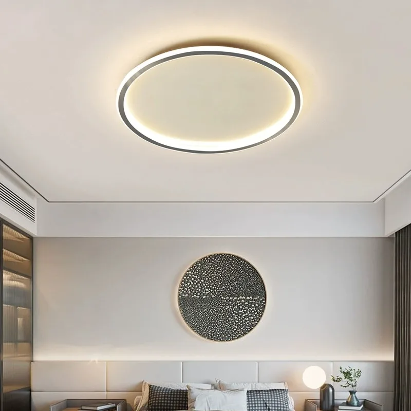 Lámpara LED de techo moderna, luz regulable de forma Circular, ultrafina, para dormitorio, baño, balcón y pasillo