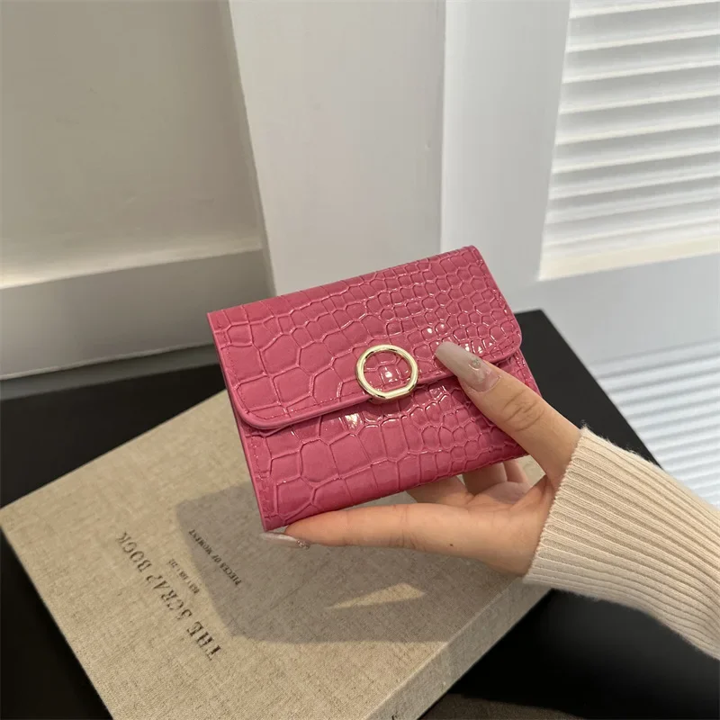 1 Piece Solid Fashion Wallet Simplicity Solid Color Coin Purses for Women PU Leather Bank ID Card Collection Wallet for Girls
