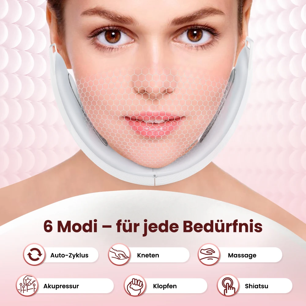 6 Mode 8 Level Vibration Facial Massager for Face Care & Contouring USB Rechargeable Skin Care Device with Adjustable Headband