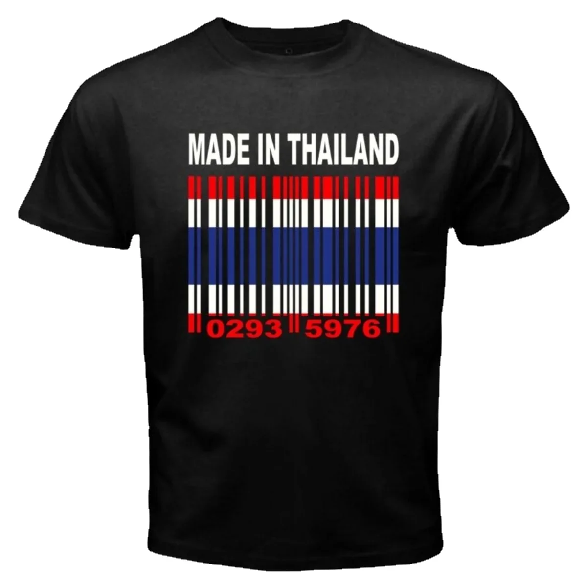 

MADE IN THAILAND Thai Bangkok Asian Flag Barcode Numbers T-Shirt. Summer Cotton O-Neck Short Sleeve Mens T Shirt New S-3XL