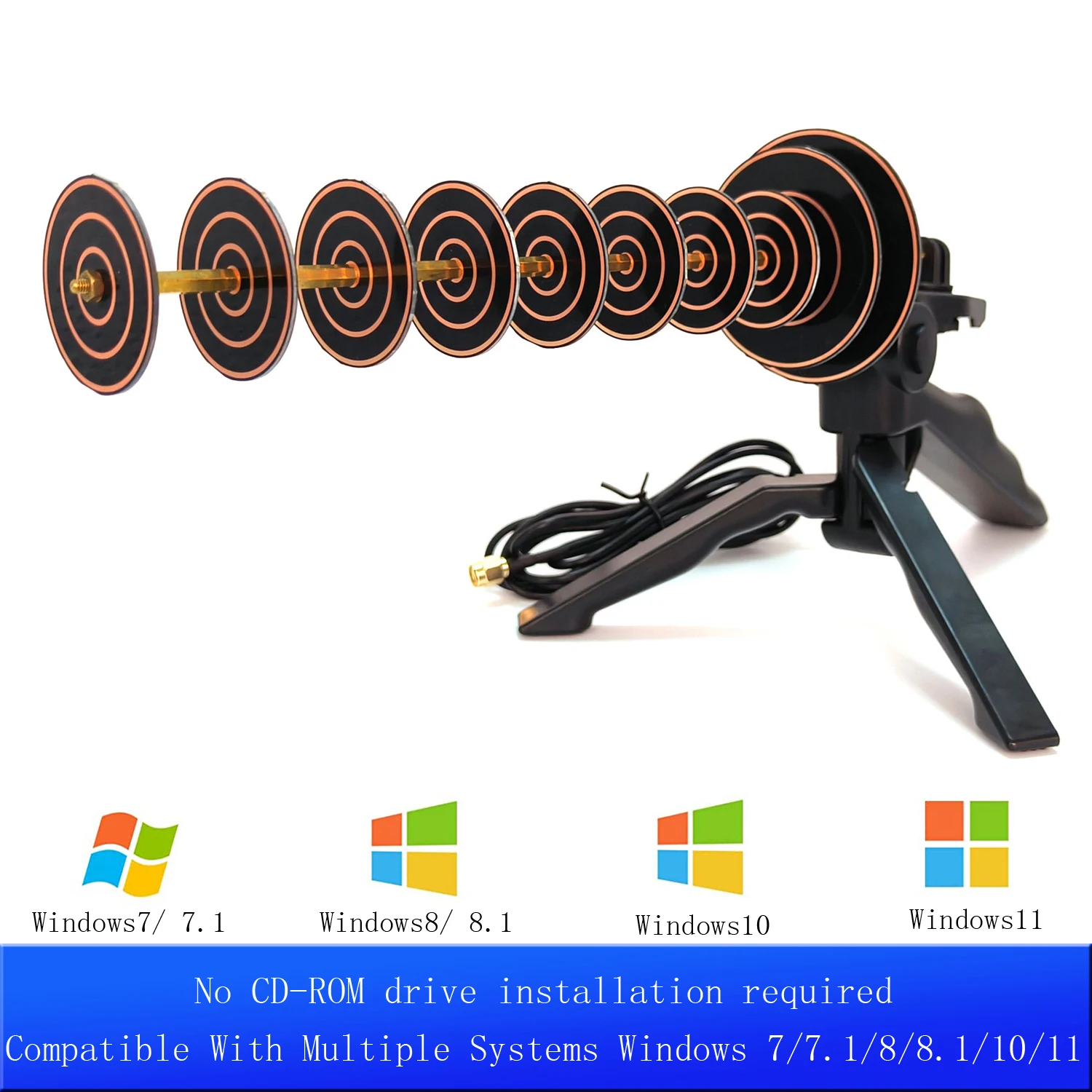 Imagem -02 - Adaptador de Cartão sem Fio Longo Alcance Receber ou Transmitir 24 Ghz Wifi Yagi Antena Direcional Pic-e Sma Router