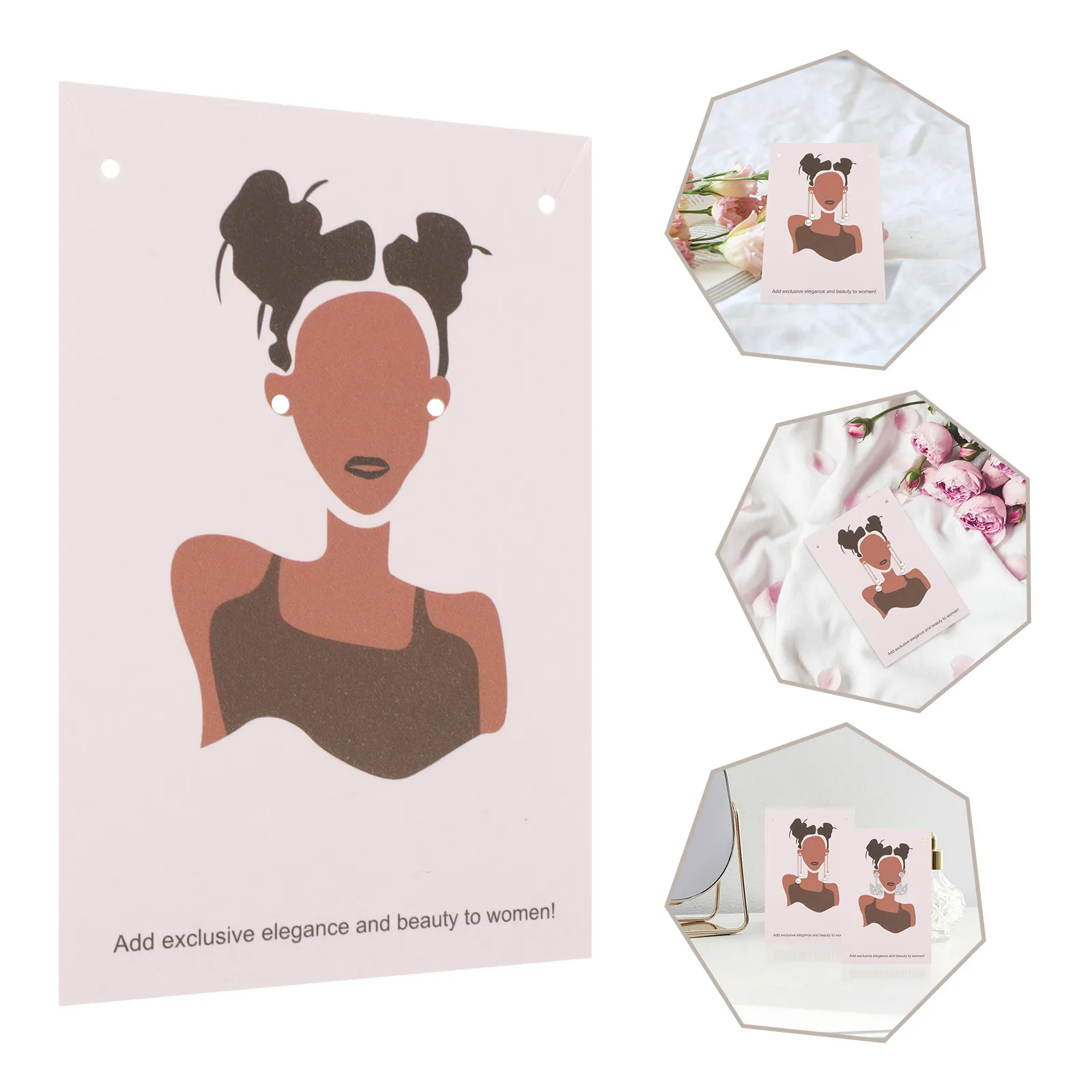 

100pcs Earring Display Card Jewelry Holder DIY Cards Necklace Display St Coated Paper Storage Blank Cardboard