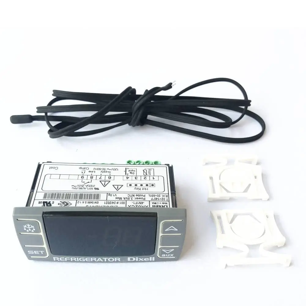 Dixell XR02CX-4N1F1 Digital Temperature Control Panel Thermostat With Temperature Sensor Probe for Refrigerator 120v