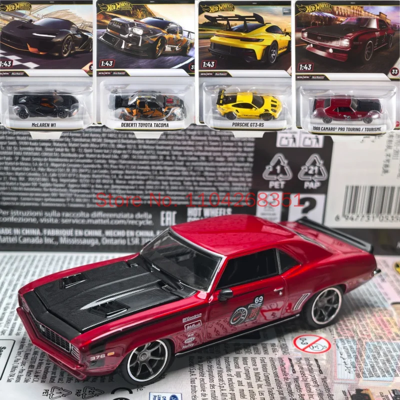 new-hot-wheels-premium-hmd41-k-toyota-tacoma-mclaren-w1-porsche-gt3-rs-1969-camaro-pro-1-43-diecast-car-model-collection-toy