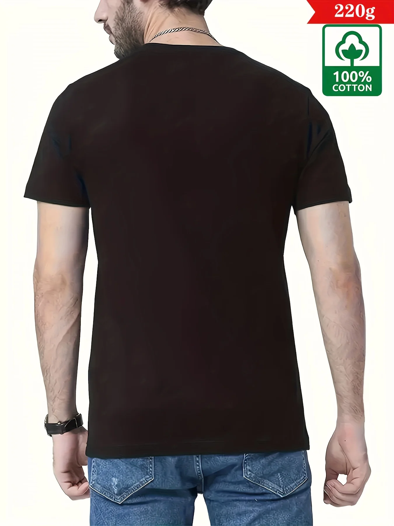 Men's Summer 100 Cotton Fashionable Casual Loose Large Size Dakar Style Printed Round Neck Short Sleeve T-shirt Top image 6