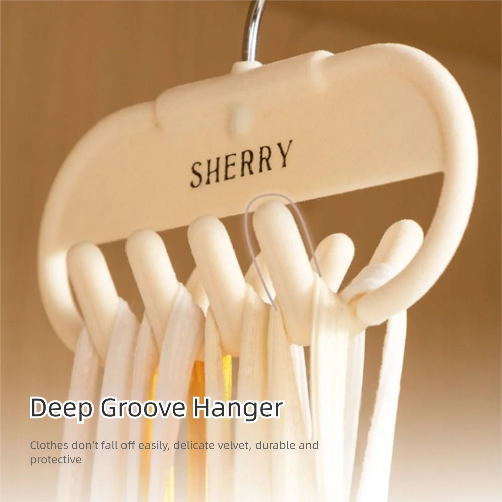 

New Velvet Underwear Hanger Non-marking Non-slip Underwear Storage Hook Double Hook Strap Hanger