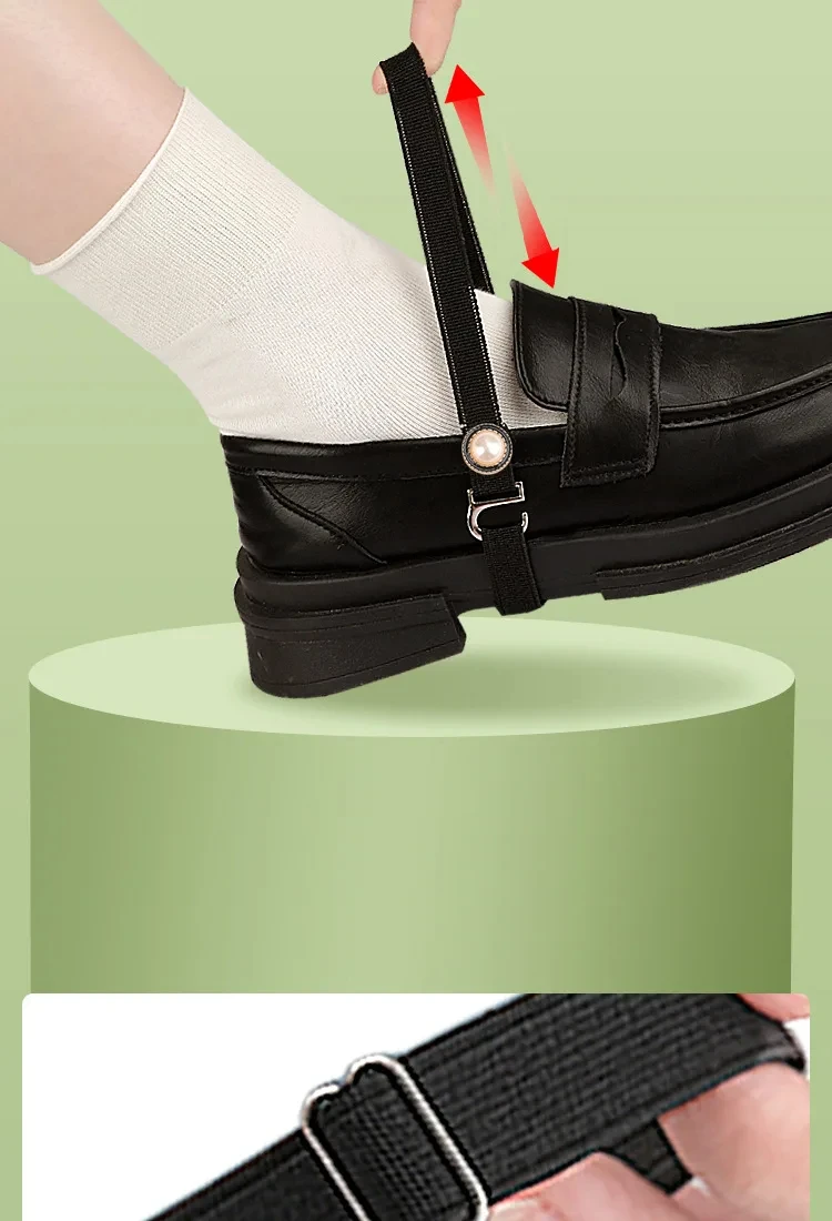 Loafer Bundle Schnürsenkel Halter Anti-drop Elastische Schnürsenkel Frauen Leder Schuhe Lastic Schnürsenkel Liebe Perle Riemen Faul Zubehör – Detail 6