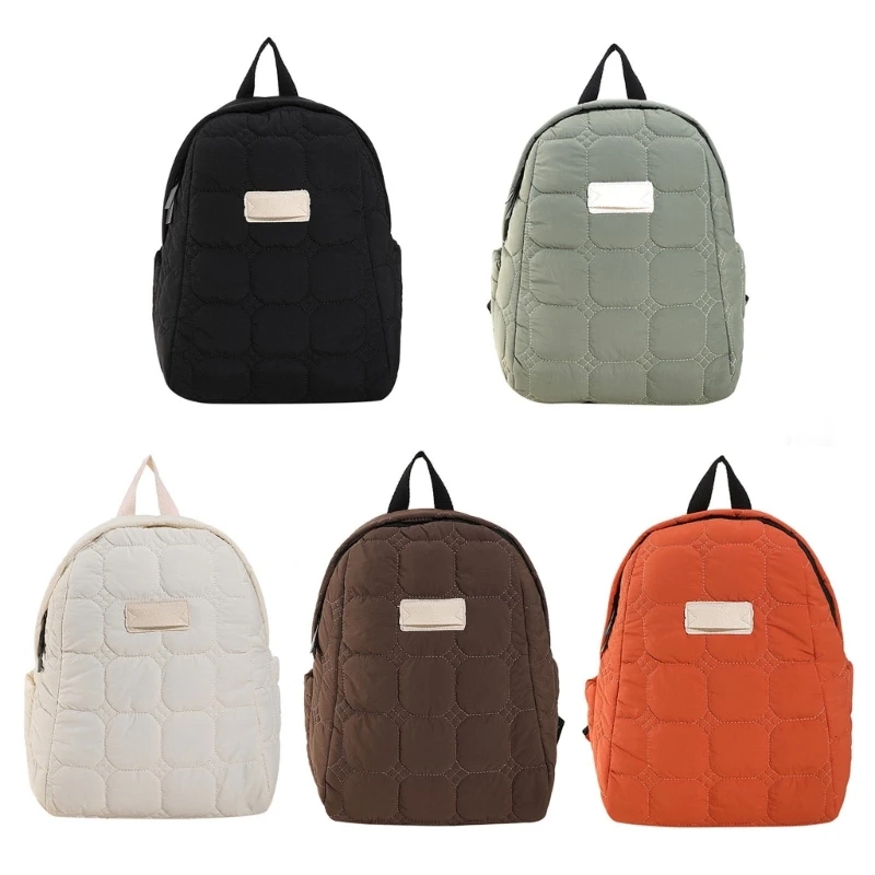 Casual Puffer Backpack Large Capacity Backpack Waterproof Lightweight Backpack School Bag Adjustable Strap for Women Men