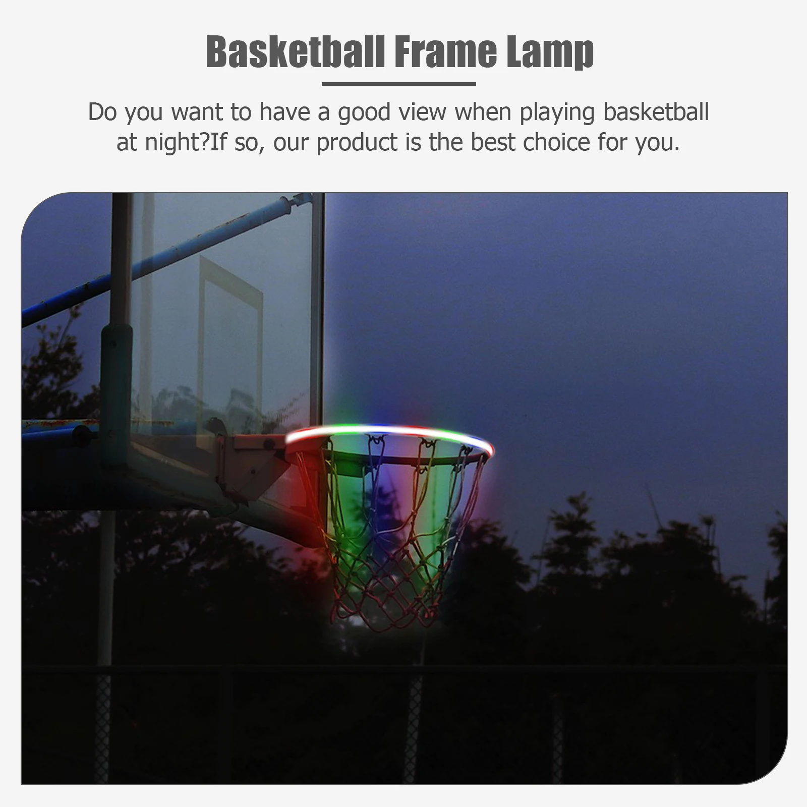 

Induction Basketball Frame Light Rim Outdoor Playing Training Lamp Solar Strip LED