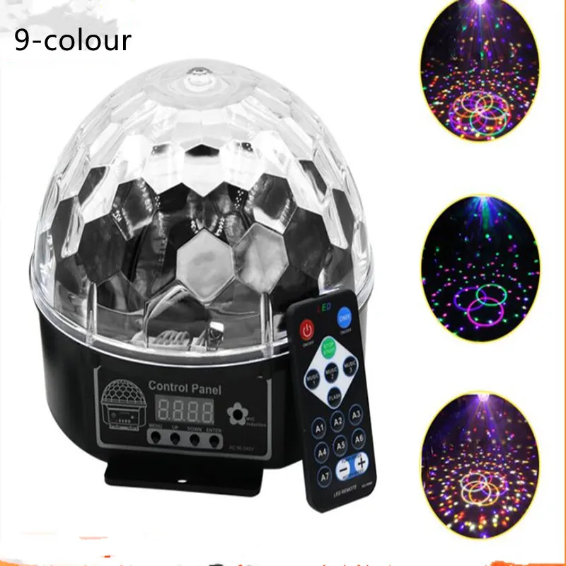 

9 color acoustic stage lights led crystal magic ball seven lights flash lights KTV bar radium shoots the laser