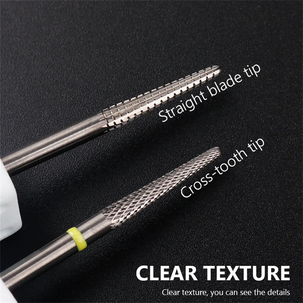 

Upgrade Tungsten Carbide Nail Drill Bits Cross Teeth 2 Way 3/32" Remove Gel Polish Dip Powder Nail Gel Drill Bit