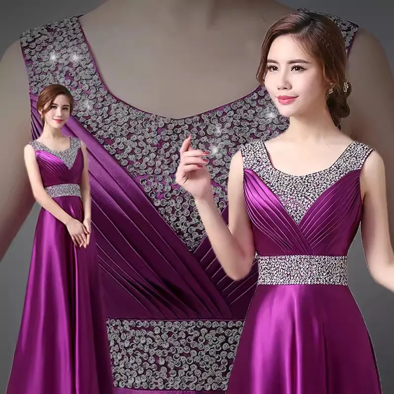 

JYHS-6420J#New Spring Purple Blue Evening Dresses Resin Drill Red Bride Wedding Party Toast Dress Champagne Long Cheap Wholesale