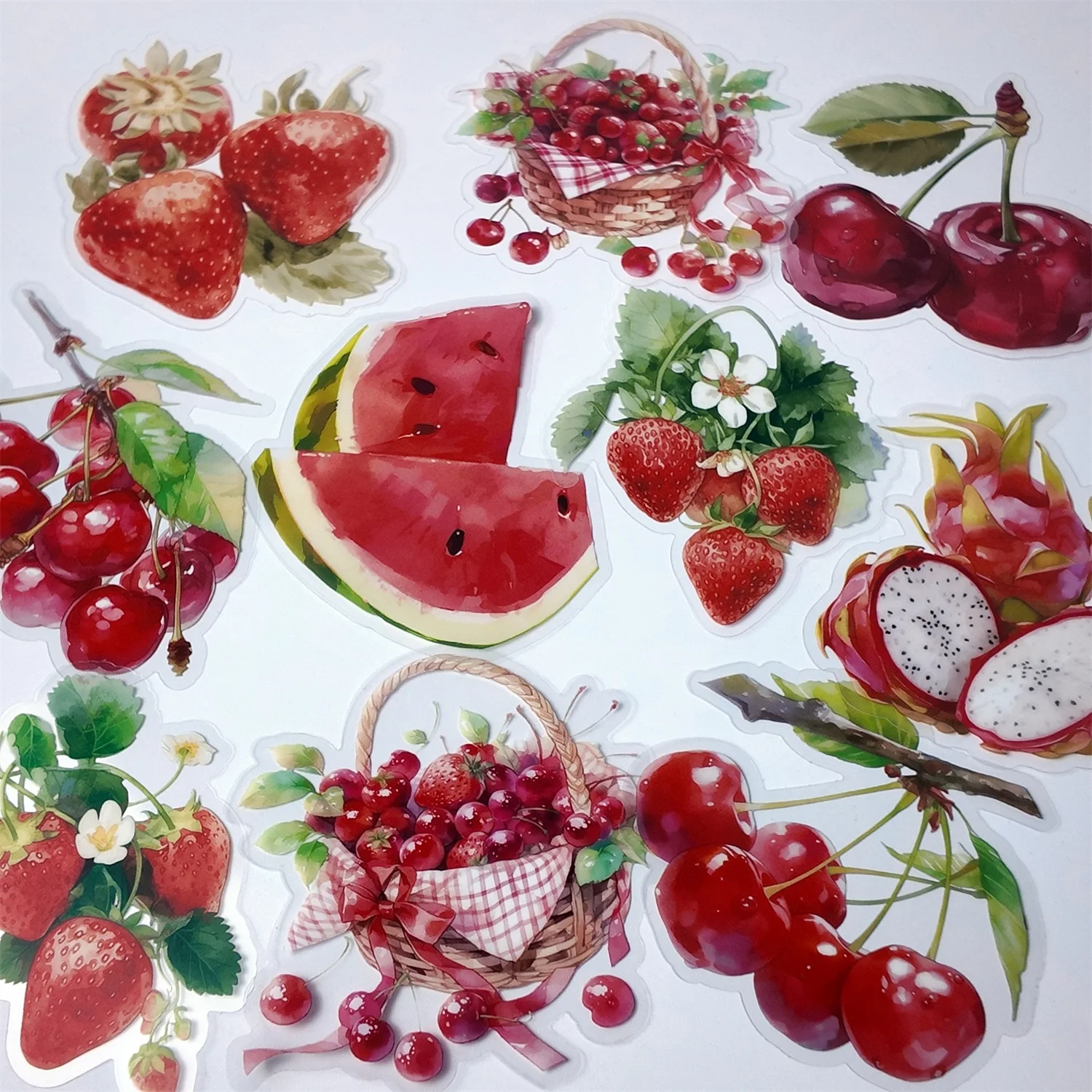 10 قطعة/الحزمة ملصقات الحيوانات الأليفة الفاكهة خمر البطيخ العنب ديكو بطاقة لاصقة سكرابوكينغ لوازم مخطط القرطاسية ملصق #6