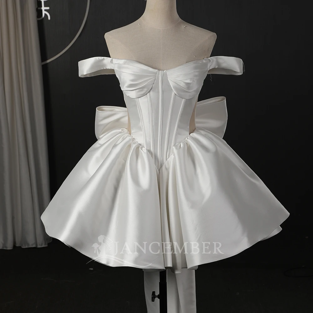 Above Knee Boho Wedding Dress A-Line Bridal Gown Short Sleeve Backless Beach Wedding Gown Customized vestidos de novia boda