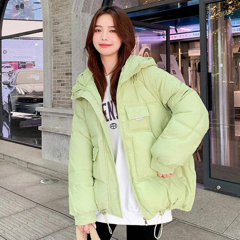 

2022 Winter Down Jacket Women Hooded Coat Female Thick Cotton Padded Ladies Overcoat Plus Size Casual Loose Parka Mujer