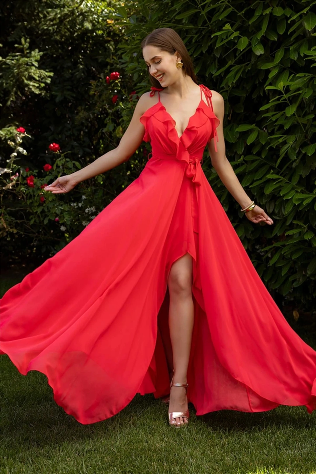 Nicole Rückenlanges Ballkleid-Kleid, elegante Kleider, maßgeschneiderte elegante Abendparty-Kleider für Frauen, Linie A, Chiffon-Robe Soiree