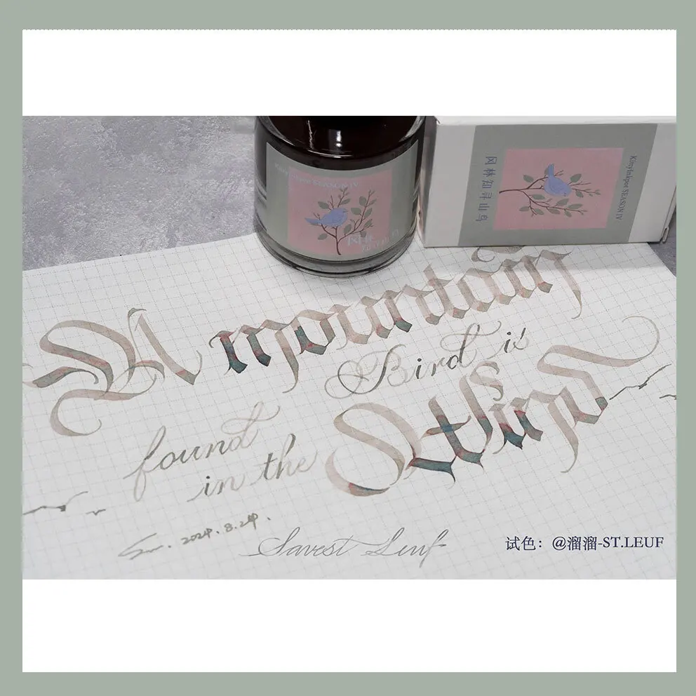 KittyMinkpot Season 4  Wind Find Mountain Bird  Color Ink Chromatography Sheen Ink