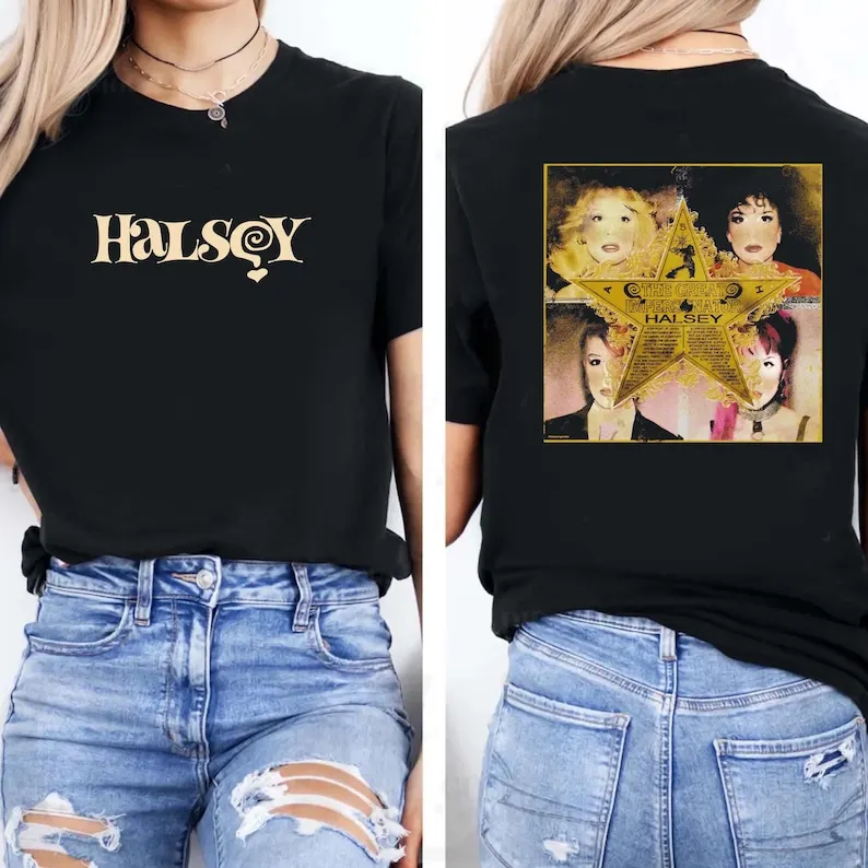 

Рубашка с рисунком Halsey 2025 Рубашка Halsey For My Last Trick The Tour Футболки «Назад в Badlands The Tour»