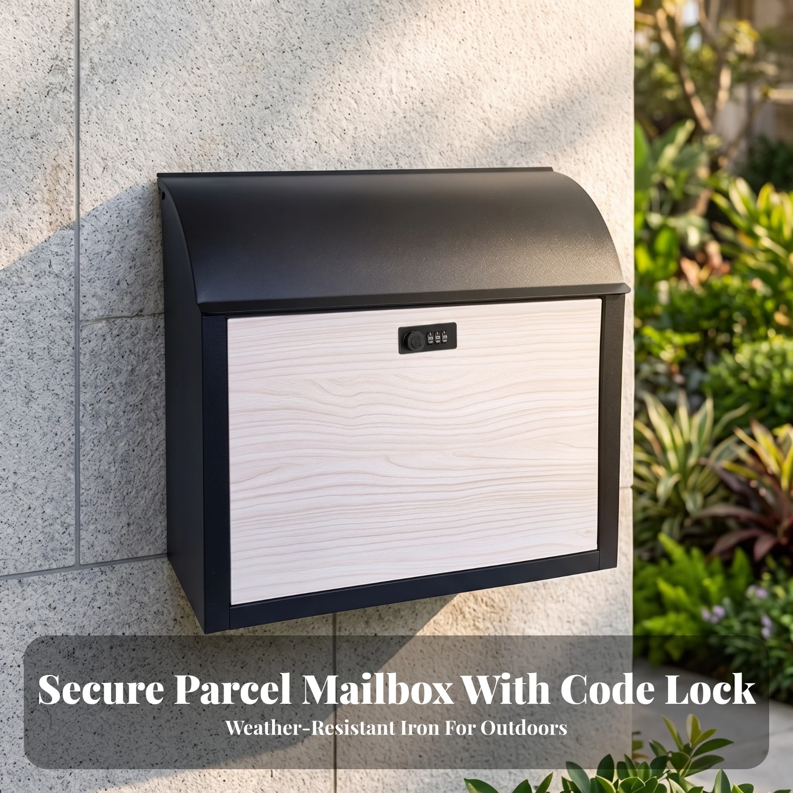 Metal Mailbox with Password Lock Lockable Wall-Mounted Mail Box Wall Mount Mailbox Anti-Theft for Homeowners, Villa, Entryway