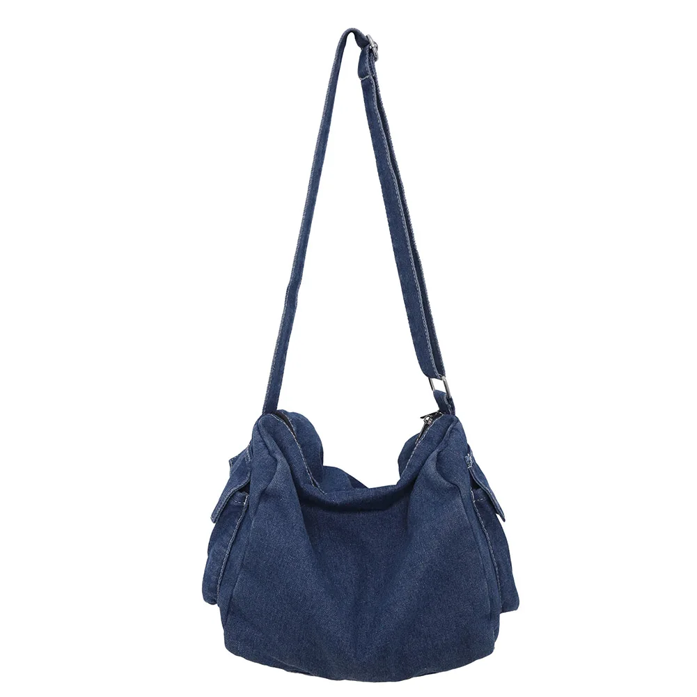 Sac à Main Rétro en Denim pour Femme, Fourre-Tout de Grande Capacité, Sangle Réglable, Poudres à Bandoulière, Vintage, Sacoche Décontractée