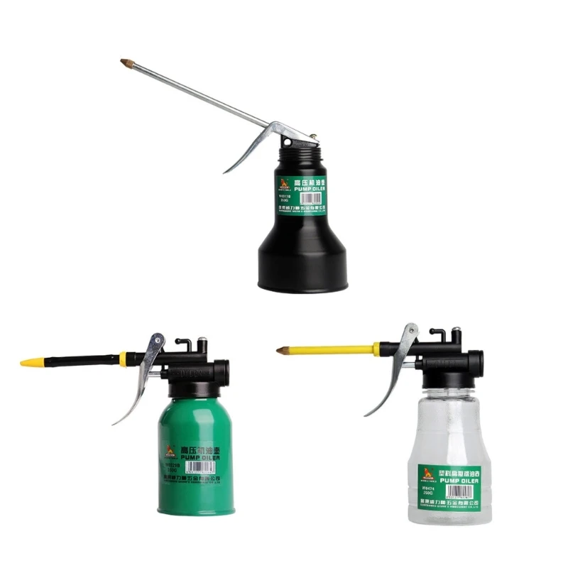 High Pressure Oiler Lubrication Oiling Can Bottle Manual Oil Guns with Rigid Spout Thumb Tool Oiler Replacement